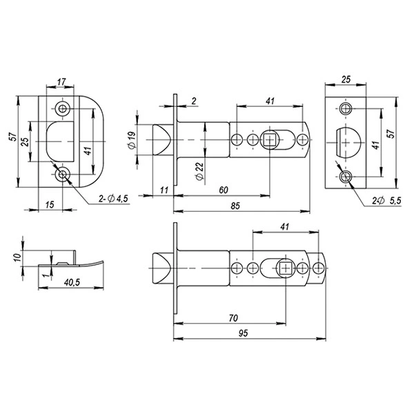 Ручка Ajax (Аякс) защелка DK610 CP-BK (6010 CP-B) (фик.) хром — изображение 3