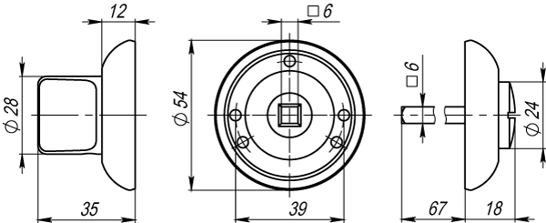Ручка поворотная BK6.R.LD54 (BK6) CP-8 хром, ARMADILLO (АРМАДИЛЛО) — изображение 2