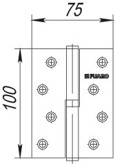 Петля съемная IN4430SR-BL AB правая (413/BL-4 100x75x2,5) бронза БЛИСТЕР, FUARO (Фуаро) — изображение 2