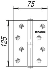Петля съемная IN5430SL-BL AB левая (413/BL-5 125x75x2,5) бронза БЛИСТЕР, FUARO (Фуаро) — изображение 2