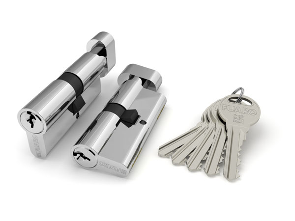 Цилиндровый механизм (R302/60) R3002Knob60(25+10+25) CP хром 5Key с вертушкой, FUARO (Фуаро)