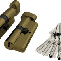 Цилиндровый механизм (R602/60) R6002Knob60(25+10+25) AB бронза 5Key с вертушкой, FUARO (Фуаро)