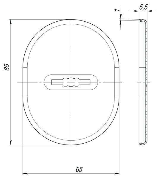 Накладка на сувальдный замок ESC.S.SF/OV.475 (ESC 475) GP латунь, FUARO (Фуаро) — изображение 2