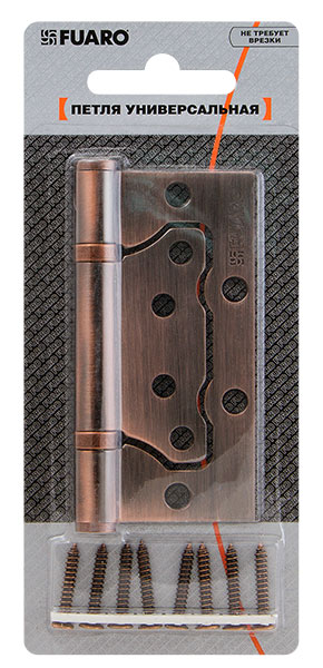 Петля универсальная без врезки IN4500W-BL SB (500-2BB/BL 100x2,5) мат. золото БЛИСТЕР, FUARO (Фуаро) — изображение 3
