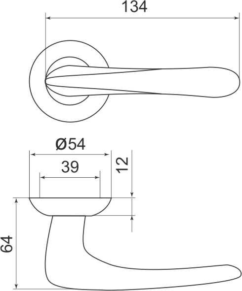 Ручка раздельная R.LD54.Pava (Pava LD42) GP/SG-5 золото/матовое золото TECH (кв. 8х140), ARMADILLO (АРМАДИЛЛО) — изображение 2
