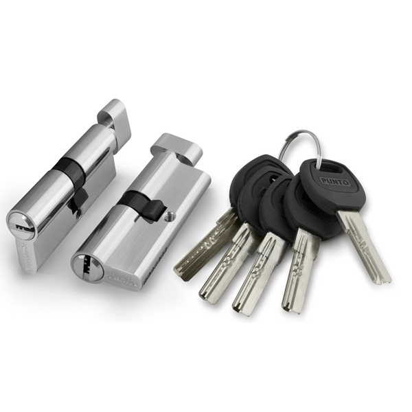 Цилиндровый механизм (A202/120) A2002Knob120(55+10+55) с вертушкой SN никель , PUNTO (ПУНТО)