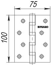 Петля универсальная IN4400U CFB (4BB 100x75x2,5) кофе глянец, FUARO (Фуаро) — изображение 2
