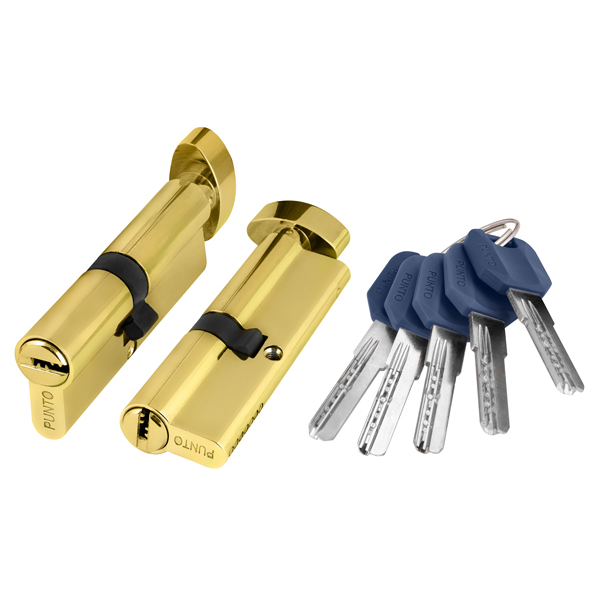 Цилиндровый механизм (Z402/60) Z4002Knob60(25+10+25) с вертушкой PB латунь, PUNTO (ПУНТО)