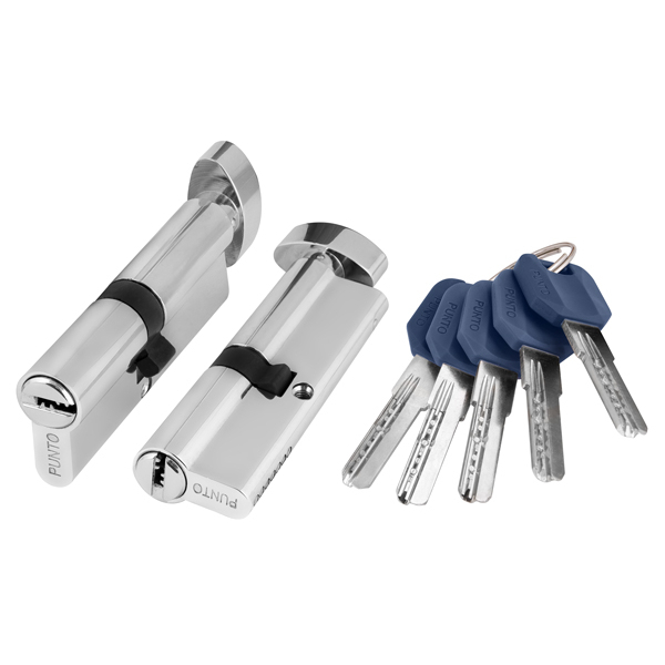 Цилиндровый механизм (Z402/80) Z4002Knob80(30+10+40) с вертушкой CP хром , PUNTO (ПУНТО)