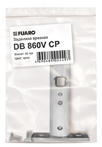 Задвижка врезная DB 860M CP усовершенствованная (хром) 60мм, FUARO (Фуаро) — изображение 2