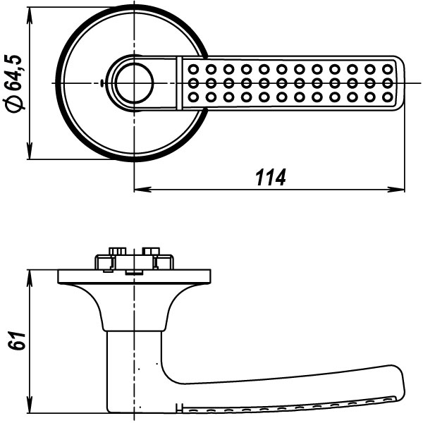 Ручка защелка DK626 AB-BK (6026 AB-B) (фик.) бронза, PUNTO (ПУНТО) — изображение 2
