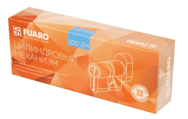 Цилиндровый механизм (100 ZM/80) 1000ZMKnob80(40+10+30) CP хром 5Key с вертушкой, FUARO (Фуаро) — изображение 3