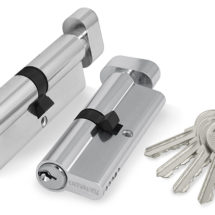 Цилиндровый механизм (100 ZM/80) 1000ZMKnob80(35+10+35) CP хром 5Key с вертушкой, FUARO (Фуаро)