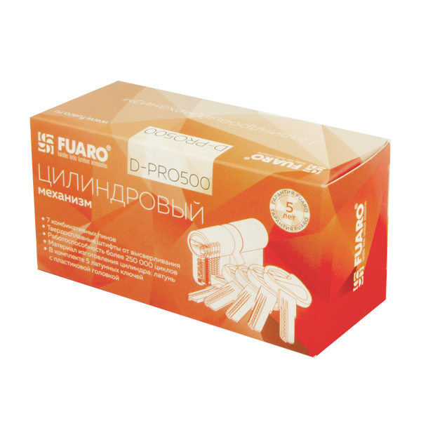 Цилиндровый механизм (D-PRO500/80) D-PRO5000Key80(30+10+40) CP хром 5Key, FUARO (Фуаро) — изображение 3