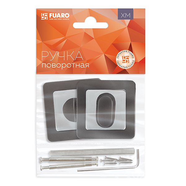 Ручка поворотная BK6.K.XM52 (BK6 XM) GR/CP-23 графит/хром, FUARO (Фуаро) — изображение 2