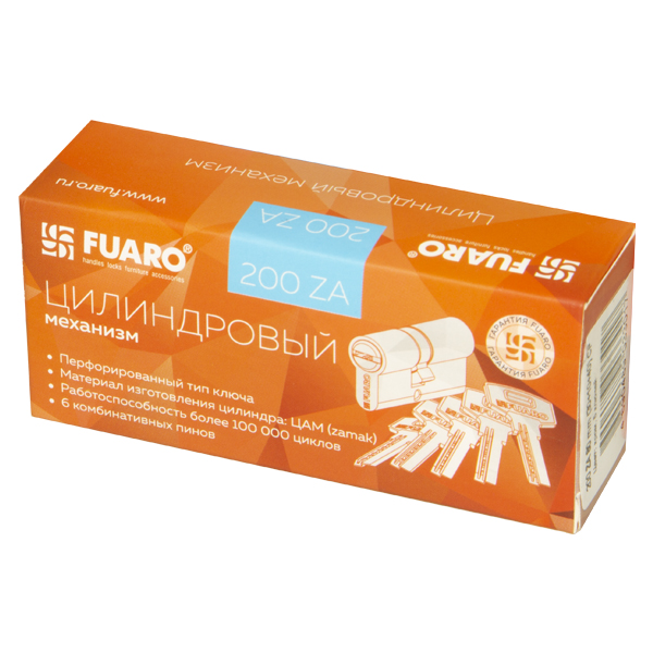 Цилиндровый механизм (200 ZA/90) 2000ZAKey90(30+10+50) CP хром 5Key, FUARO (Фуаро) — изображение 2