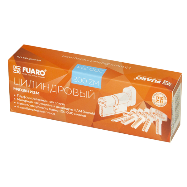 Цилиндровый механизм (200 ZM/80) 2000ZMKnob80(30+10+40) CP хром 5Key с вертушкой, FUARO (Фуаро) — изображение 2