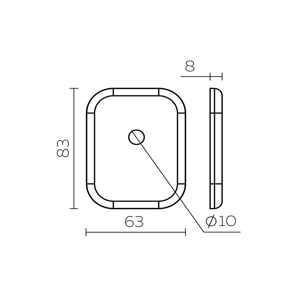 Накладка на шток цилиндра ESC.O.XL/K.486 (ESC 486-O SQ XL) BL черный (1шт.), FUARO (Фуаро) — изображение 2