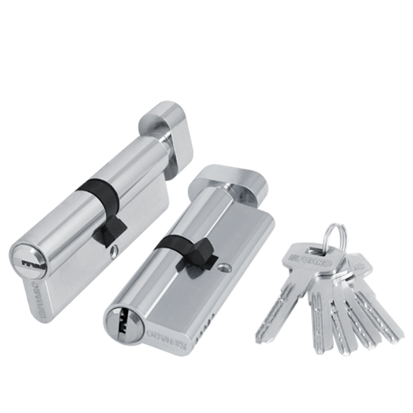 Цилиндровый механизм (200 ZM/80) 2000ZMKnob80(40+10+30) CP хром 5Key с вертушкой, FUARO (Фуаро)