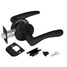 Ручка защелка DK620 BL-PS (6020 BL-P) (без фик.) черный, PUNTO (ПУНТО)