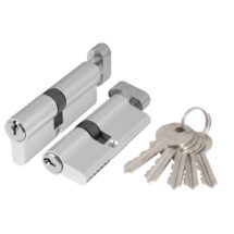 Цилиндровый механизм (AZ102/100) AZ1002Knob100 (45+10+45) CP хром , AJAX (АЯКС)