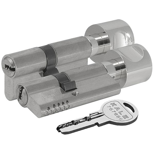 Цилиндровый механизм с вертушкой 164 OBS SCE/90 (40+10+40) mm никель 5 кл. new, KALE KILIT (КАЛЕ КИЛИТ) — изображение 2