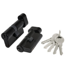 Цилиндровый механизм (100 ZM/60) 1000ZMKnob60(25+10+25) BL черный 5Key с вертушкой, FUARO (Фуаро)