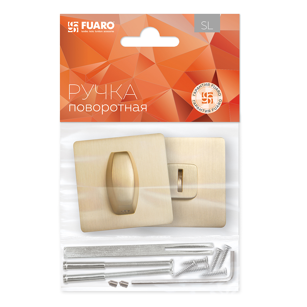 Ручка поворотная BK6.K.SL52 (BK6 SL) SSG-39 сатинированное золото, FUARO (Фуаро) — изображение 3