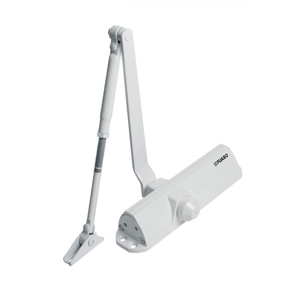 Доводчик дверной DC20-5/TS-68 WH до 110 кг (белый), FUARO (Фуаро)