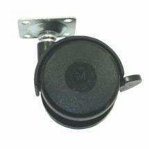 Опора колесная с площадкой, d=50, h=65 с фиксатором, пластмасса черная, МЕТАЛЛИСТ