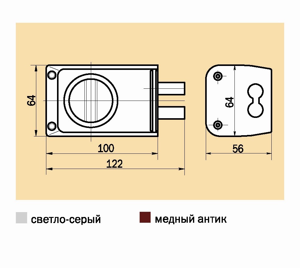 Замок накладной ЗНД-1A /88400/, SAM (САМ) — изображение 2